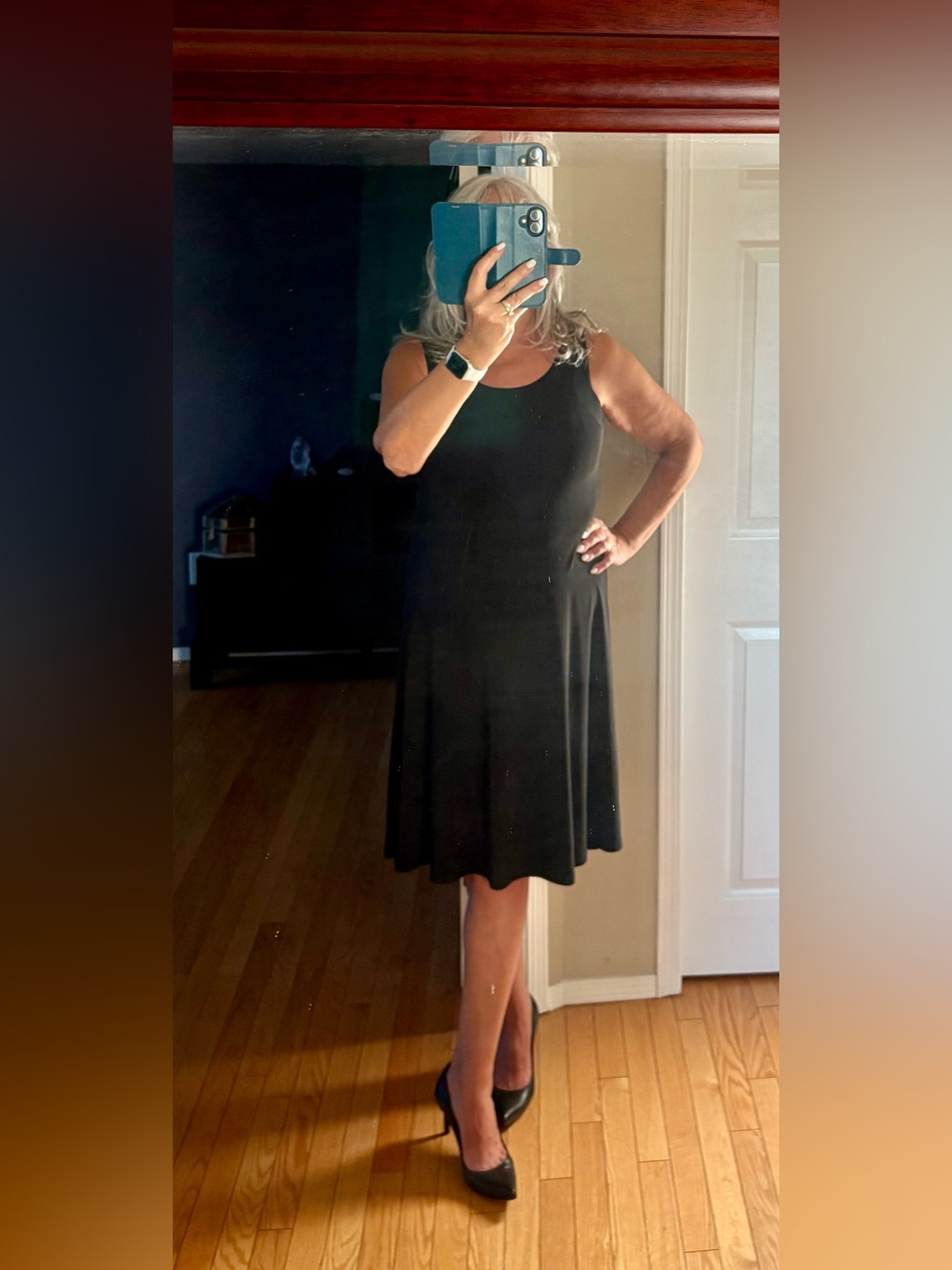 Sympli Black Sleeveless Midi Dress